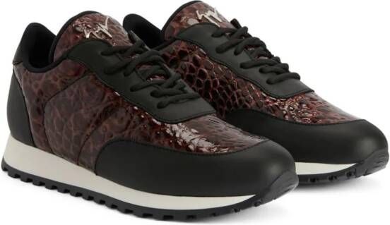 Giuseppe Zanotti Jimi Running crocodile-embossed sneakers Black