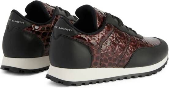 Giuseppe Zanotti Jimi Running crocodile-embossed sneakers Black