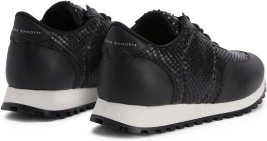 Giuseppe Zanotti Jimi snakeskin-effect leather sneakers Black