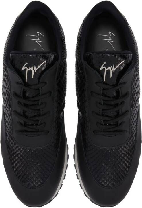 Giuseppe Zanotti Jimi snakeskin-effect leather sneakers Black