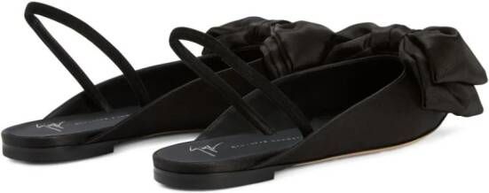 Giuseppe Zanotti Johanna bow-detail ballerina shoes Black