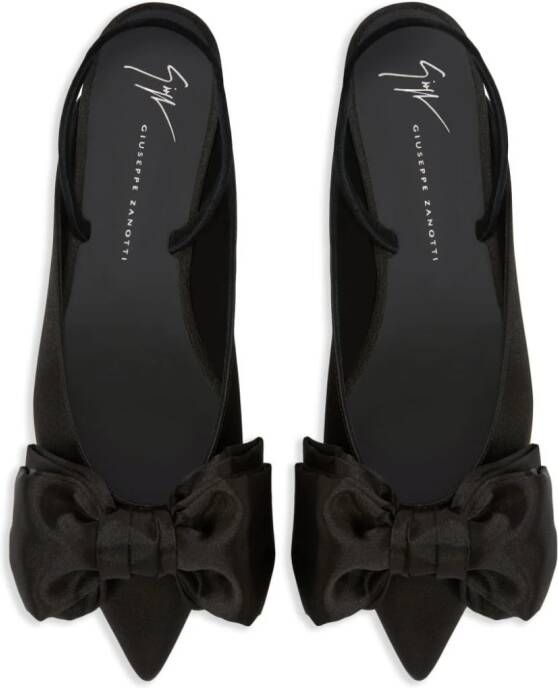 Giuseppe Zanotti Johanna bow-detail ballerina shoes Black