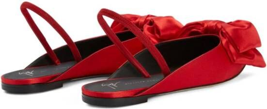 Giuseppe Zanotti Johanna bow-detail satin sandals Red