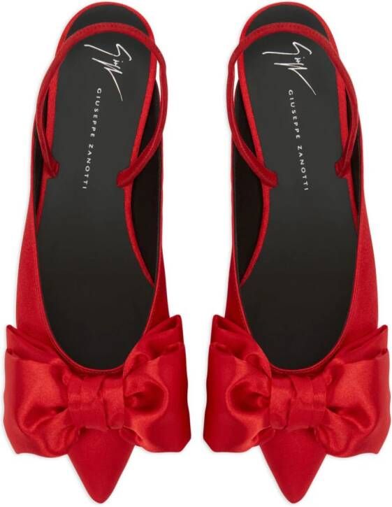 Giuseppe Zanotti Johanna bow-detail satin sandals Red