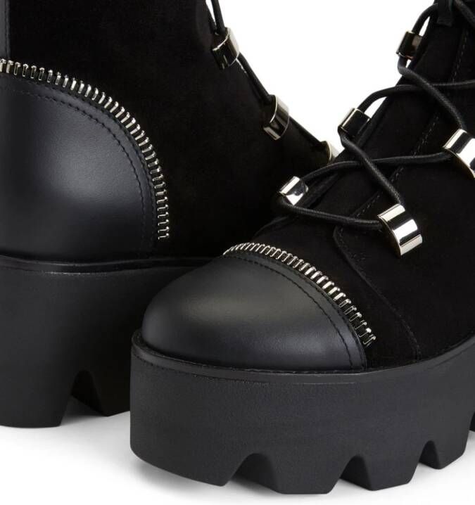 Giuseppe Zanotti Juliett lace-up flatform boots Black