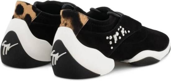 Giuseppe Zanotti Jump crystal-embellished suede sneakers Black