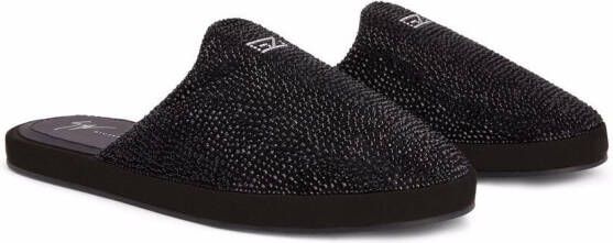 Giuseppe Zanotti Junge Fever crystal-embellished slippers Black