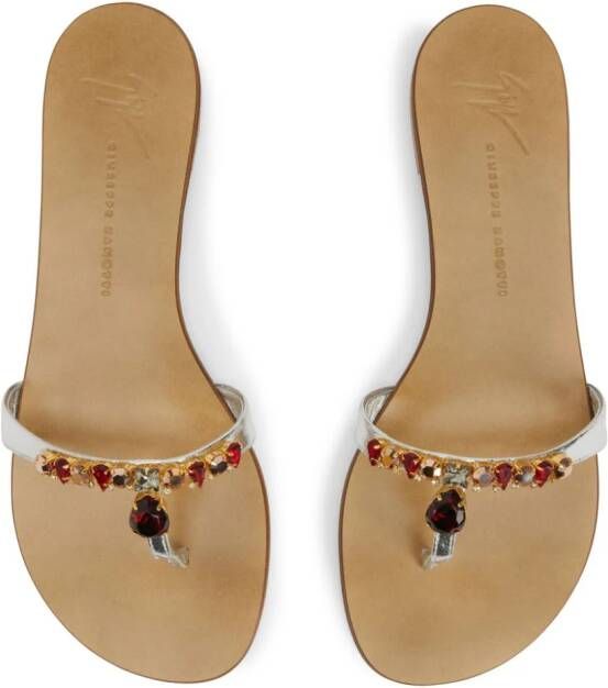 Giuseppe Zanotti Katisha gemstone-detail sandals Gold