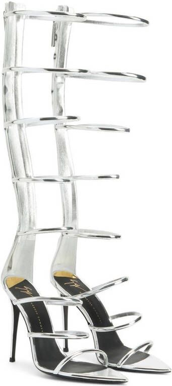 Giuseppe Zanotti 105mm knee-high gladiator sandals Silver