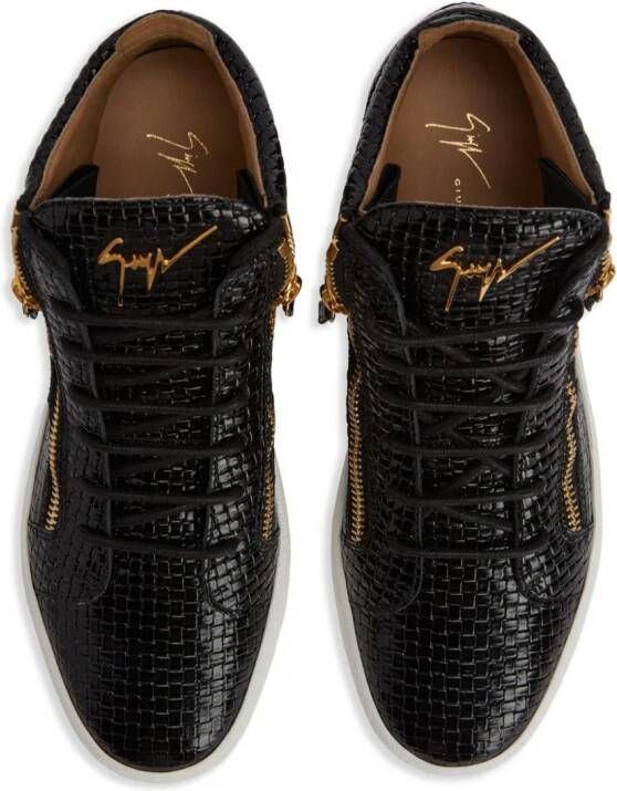 Giuseppe Zanotti Kris woven-leather sneakers Black