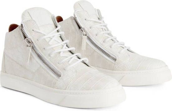 Giuseppe Zanotti Kriss crocodile effect mid-top sneakers White
