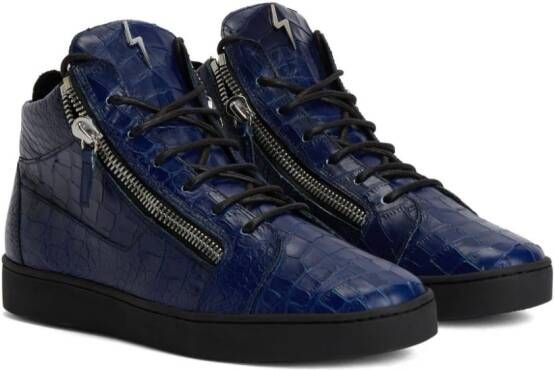 Giuseppe Zanotti Kriss crocodile-effect sneakers Blue