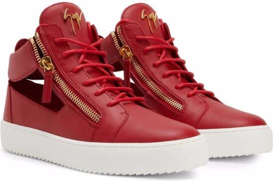 Giuseppe Zanotti Kriss cut-out high top sneakers Red