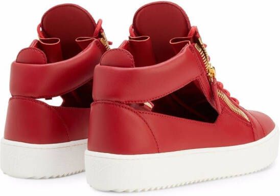 Giuseppe Zanotti Kriss cut-out high top sneakers Red