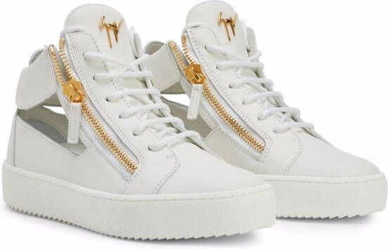 Giuseppe Zanotti Kriss cut-out leather sneakers White