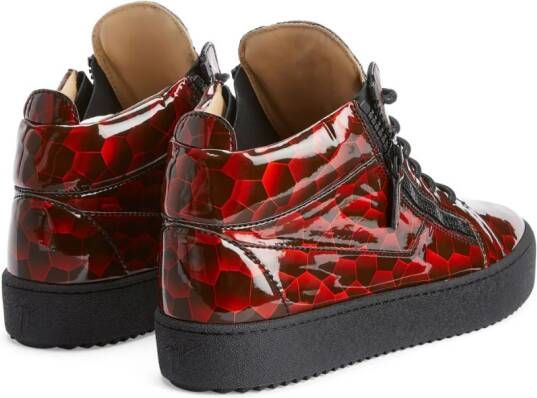 Giuseppe Zanotti Kriss geometric-pattern glazed sneakers Red