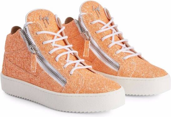 Giuseppe Zanotti Kriss glitter high-top sneakers Orange