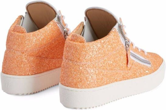 Giuseppe Zanotti Kriss glitter high-top sneakers Orange