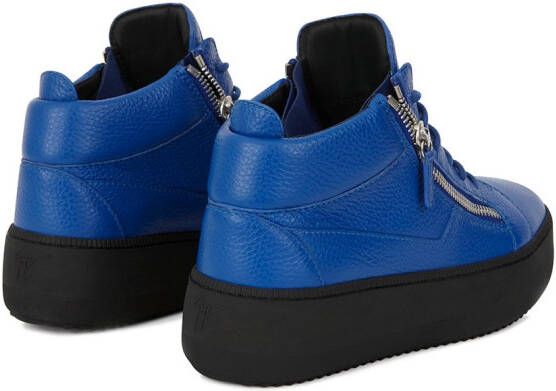 Giuseppe Zanotti Kriss grained leather trainers Blue