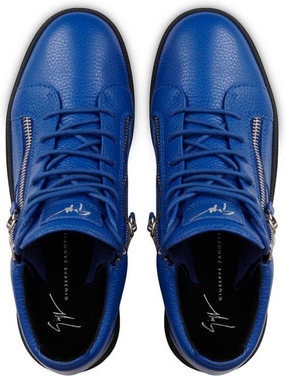 Giuseppe Zanotti Kriss grained leather trainers Blue