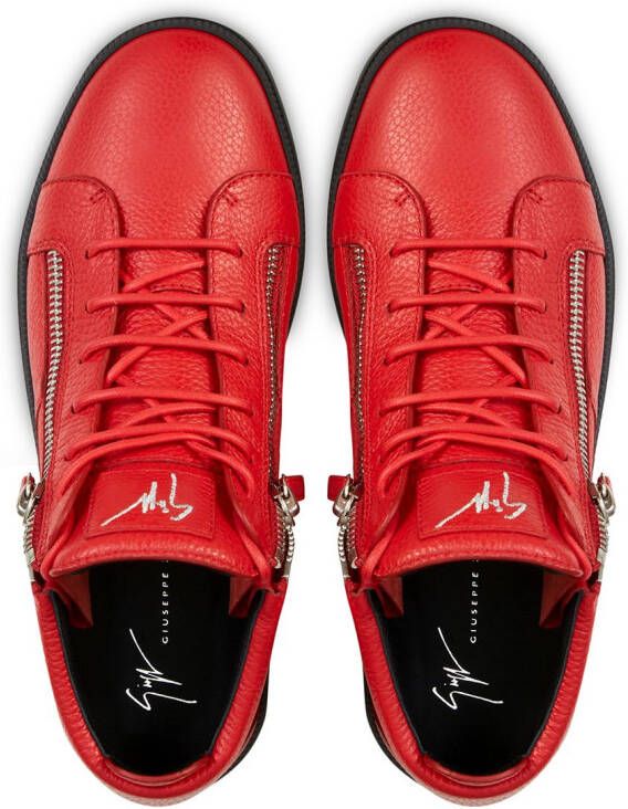 Giuseppe Zanotti Kriss grained leather sneakers Red