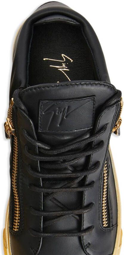 Giuseppe Zanotti Kriss metallic-sole leather sneakers Black