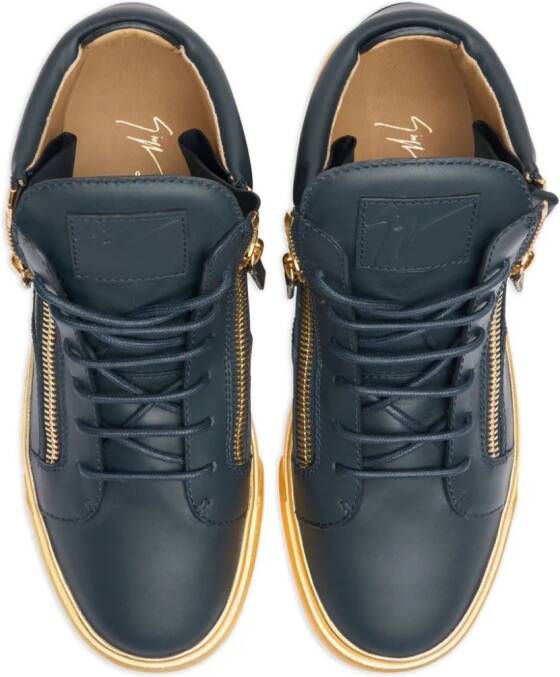 Giuseppe Zanotti Kriss metallic-sole leather sneakers Blue