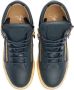 Giuseppe Zanotti Kriss metallic-sole leather sneakers Blue - Thumbnail 4