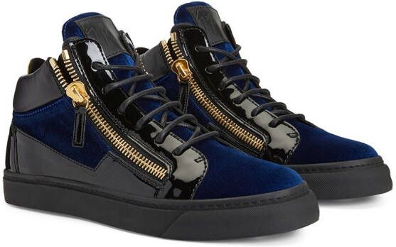 Giuseppe Zanotti Kriss panelled mid-top sneakers Blue