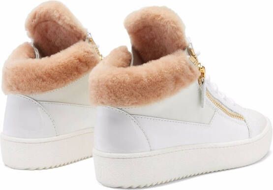 Giuseppe Zanotti Kriss shearling-lined mid-top sneakers White