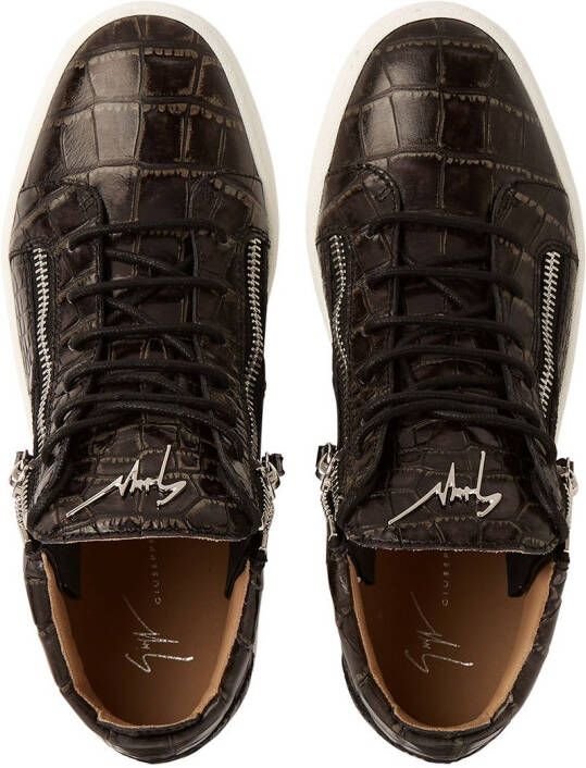 Giuseppe Zanotti Kriss snakeskin-effect trainers Black