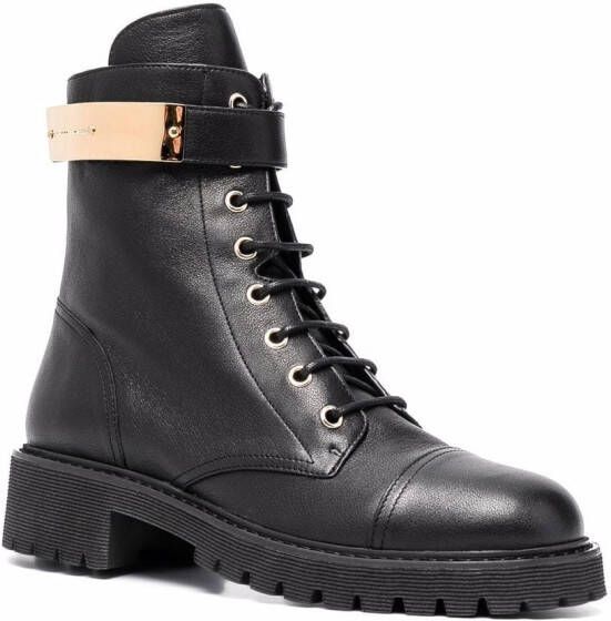 Giuseppe Zanotti lace-up leather combat boots Black