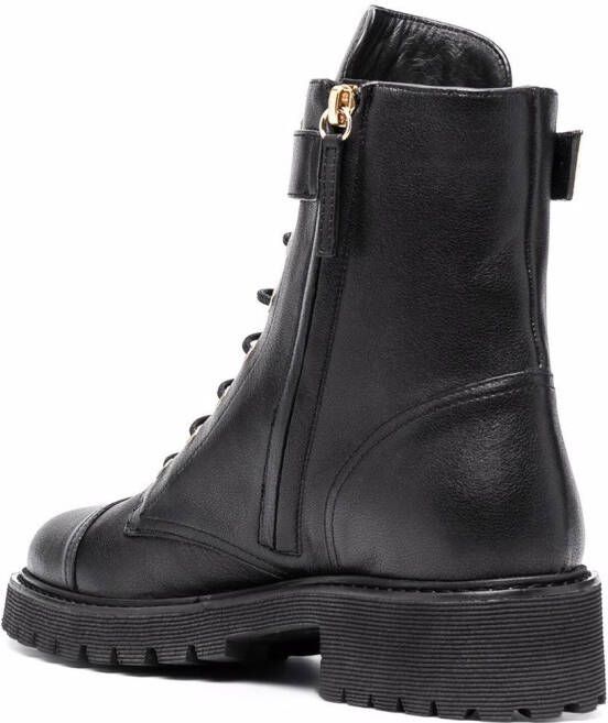 Giuseppe Zanotti lace-up leather combat boots Black