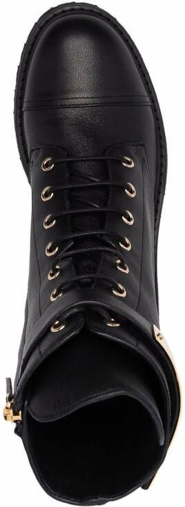 Giuseppe Zanotti lace-up leather combat boots Black