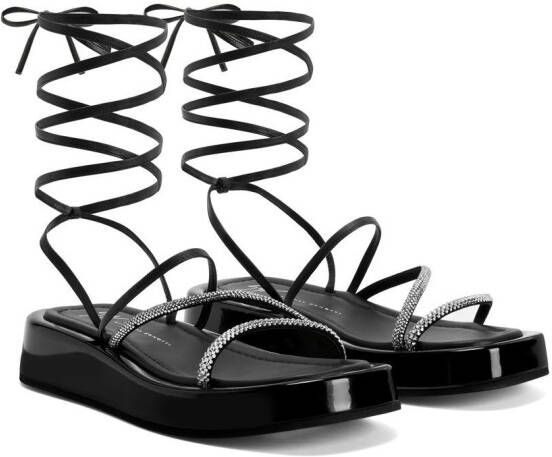 Giuseppe Zanotti lace-up leather sandals Black