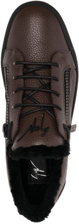 Giuseppe Zanotti leather low top sneakers Brown