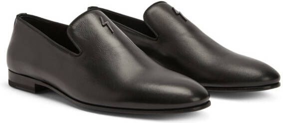 Giuseppe Zanotti leather slip-on loafers Black