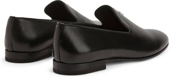 Giuseppe Zanotti leather slip-on loafers Black