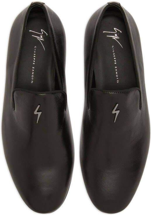 Giuseppe Zanotti leather slip-on loafers Black