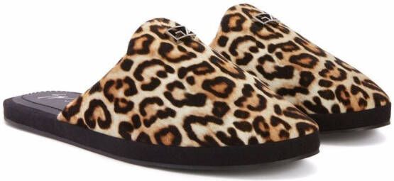 Giuseppe Zanotti leopard-print slip-on slippers Brown