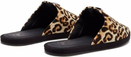 Giuseppe Zanotti leopard-print slip-on slippers Brown