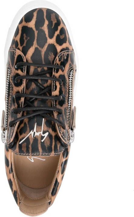 Giuseppe Zanotti leopard-print sneakers Brown