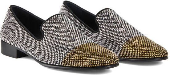 Giuseppe Zanotti Lewis Cup crystal embellished loafers White