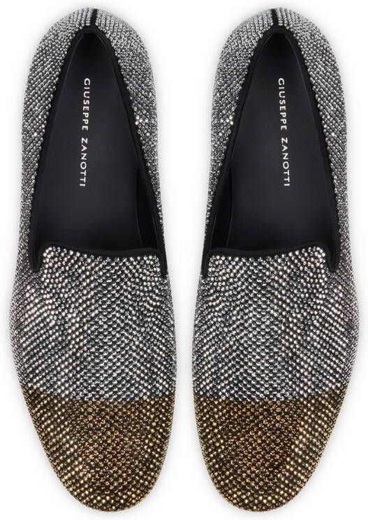Giuseppe Zanotti Lewis Cup crystal embellished loafers White