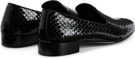 Giuseppe Zanotti Lewis Pit 15mm snakeskin-effect loafers Black