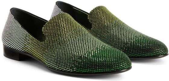 Giuseppe Zanotti Lewis rhinestone loafers Green