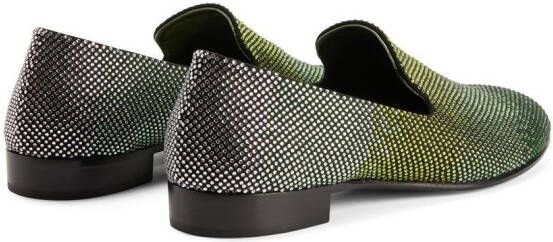 Giuseppe Zanotti Lewis rhinestone loafers Green