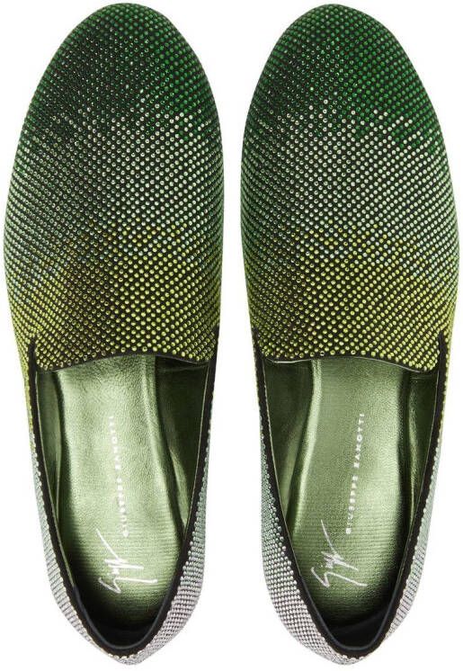 Giuseppe Zanotti Lewis rhinestone loafers Green