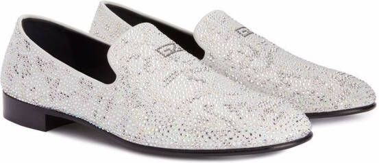 Giuseppe Zanotti Lewis rhinestone loafers White