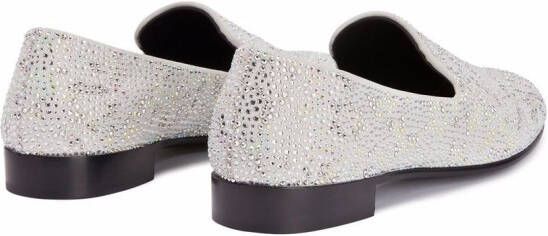 Giuseppe Zanotti Lewis rhinestone loafers White